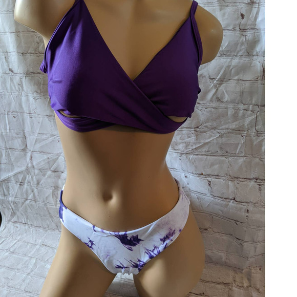 Tie Dye Surplice Neck Bikini Swimsuit NWT - Picture 2 of 4